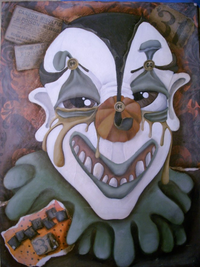 Halloween Withdrawal Clown from "Clown Asylum" series of paintings 